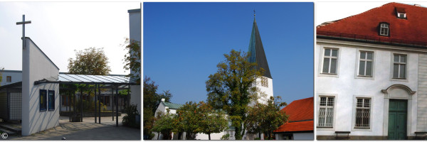 Collage Genezareth-Kirche Maria-Magdalena-Kirche Schlosskapelle Haimhausen