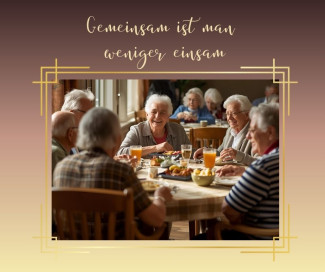 Fröhliche Menschen am Tisch